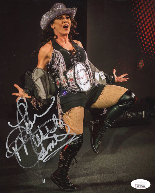 Mickie James (8x10 metallic) JSA photo signed auto autographed TNA WWF WWE