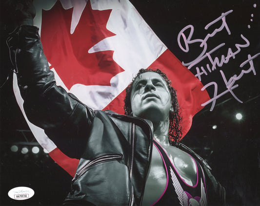 Bret Hart (8x10 Metallic) JSA COA WWF WCW photo signed auto