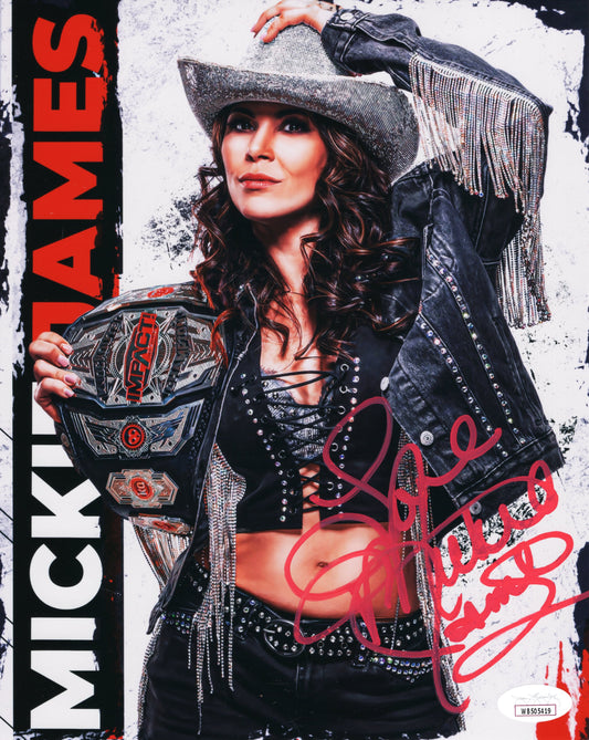 Mickie James (8x10 metallic) JSA photo signed auto autographed TNA WWF WWE