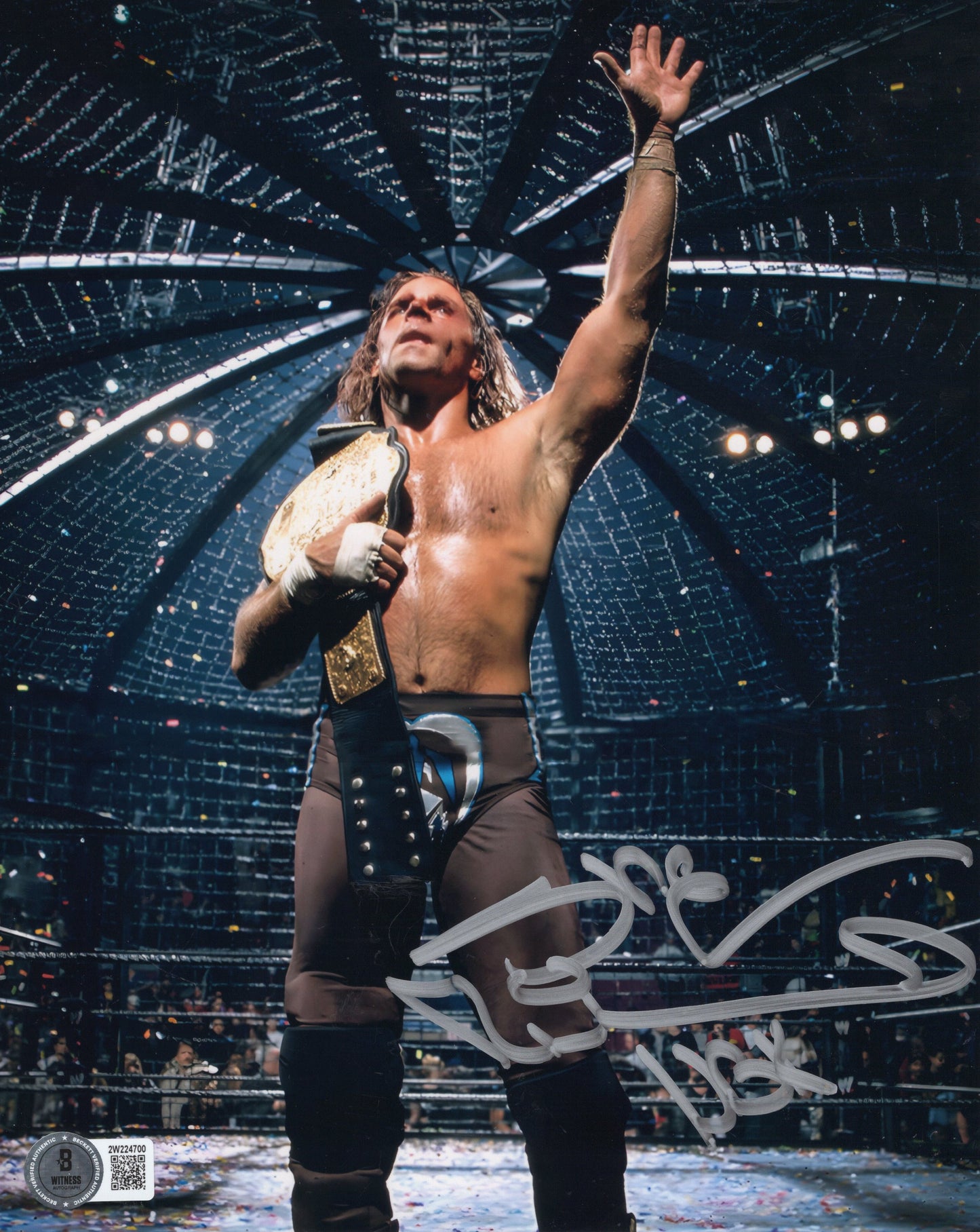 HBK Shawn Michaels (metallic 8x10) funhouse wwe beckett COA photo signed autographed