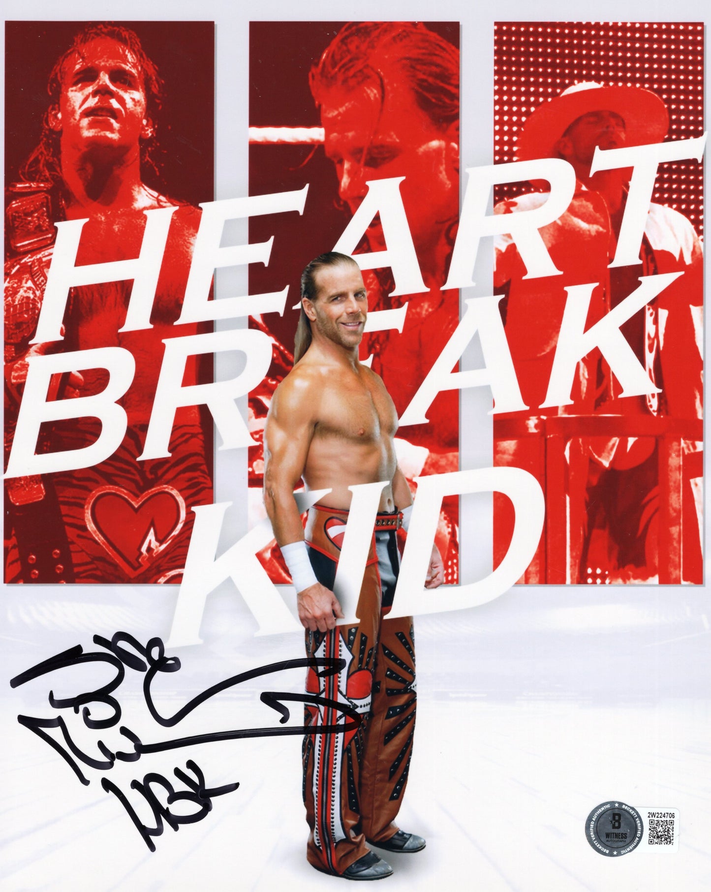 HBK Shawn Michaels (metallic 8x10) funhouse wwe beckett COA photo signed autographed RARE