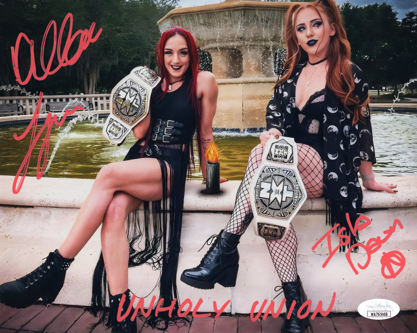 Alba Fyre Isla Dawn (metallic 8x10) JSA WWE NXT photo signed auto autographed inscribed