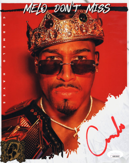 Carmelo Hayes (metallic 8x10) funhouse WWE JSA COA photo signed auto autographed