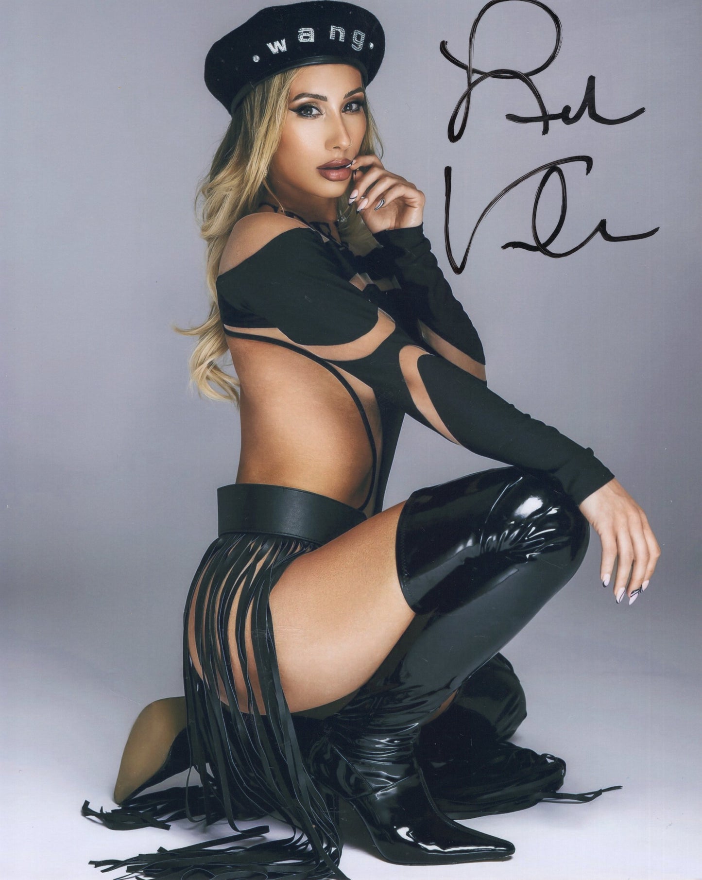 Carmella leah van dale (metallic 8x10) photo signed auto autographed WWE rare