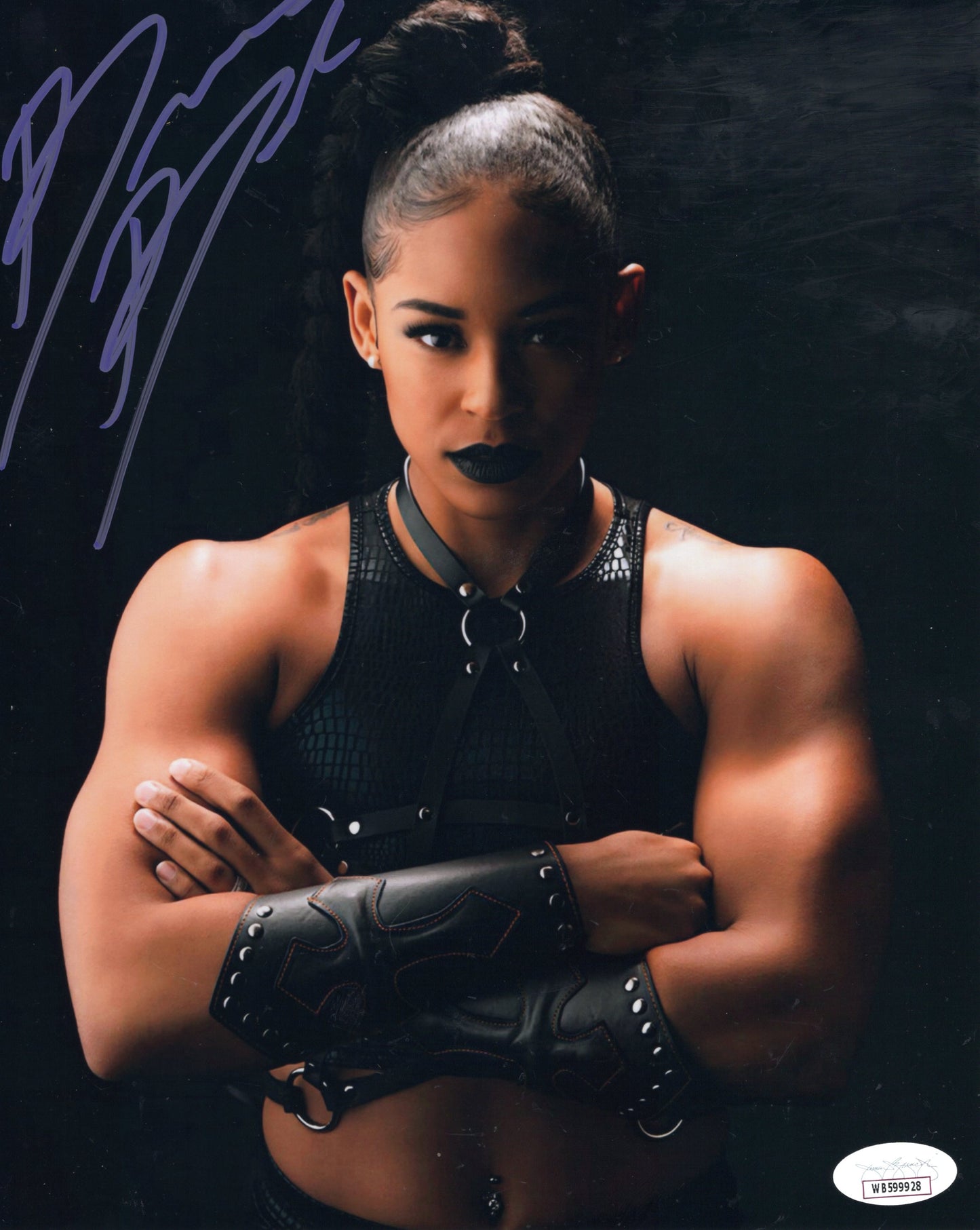 Bianca Belair (metallic 8x10) FUNHOUSE WWE autographed signed JSA COA