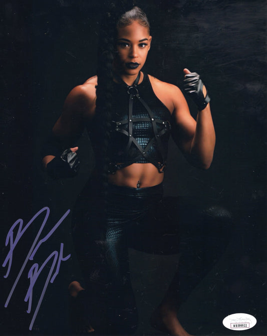 Bianca Belair (metallic 8x10) FUNHOUSE WWE autographed signed JSA COA