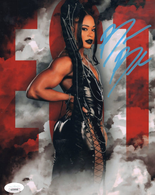 Bianca Belair (metallic 8x10) FUNHOUSE WWE autographed signed JSA COA