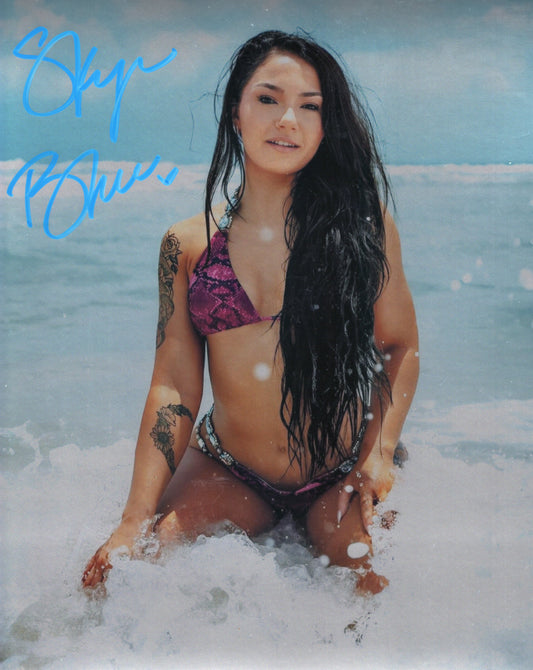 Skye Blue (8x10) Metallic AEW SEXY photo signed auto autographed