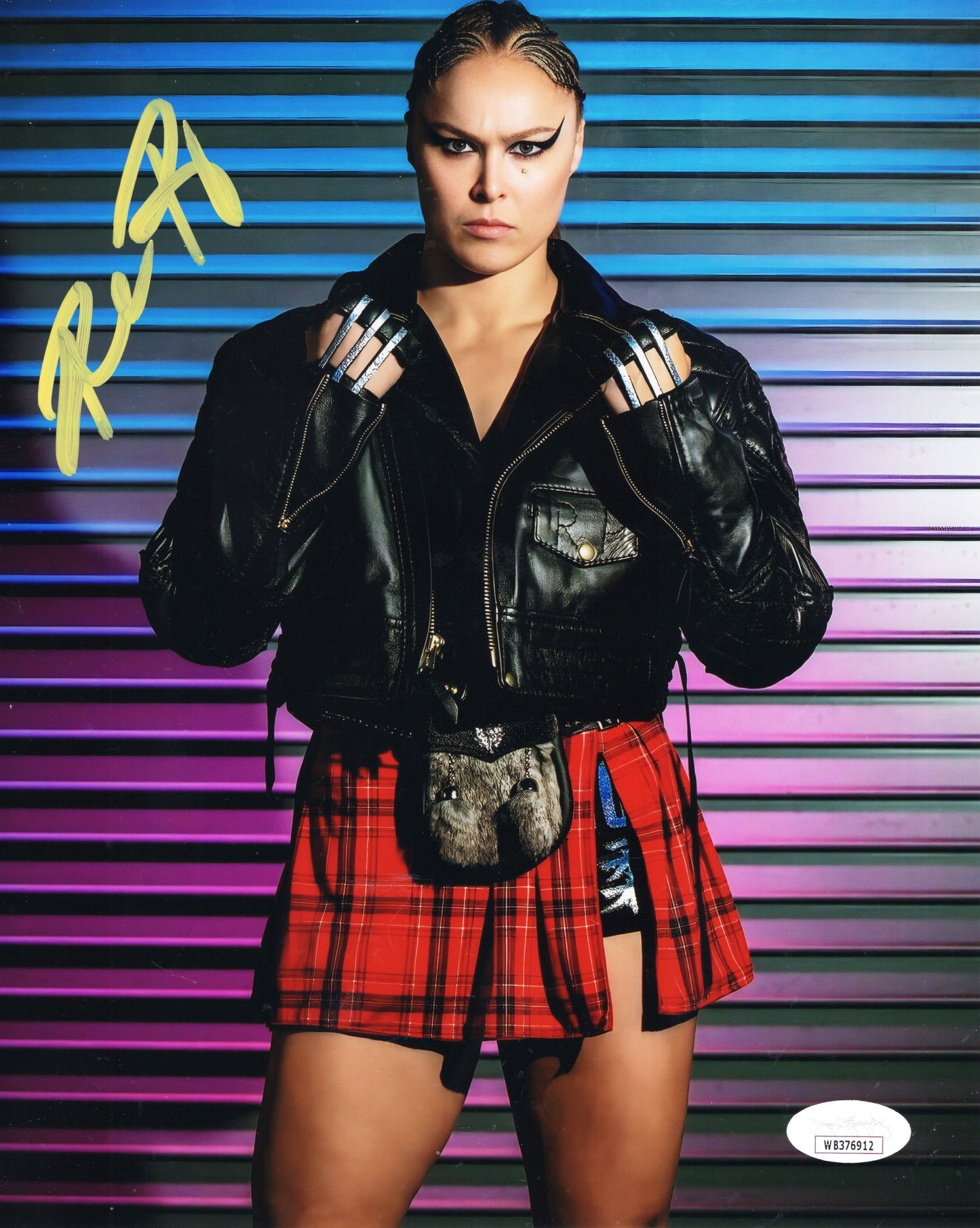 Ronda Rousey (8x10 metallic) jsa photo signed auto autographed WWE UFC