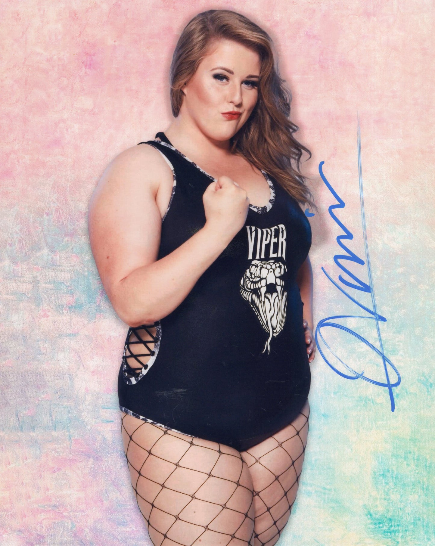 Piper Niven (signed as Viper) 8x10 metallic photo signed auto autographed WWE