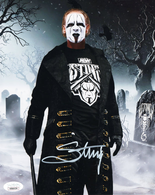 Sting (metallic 8x10) WCW WWE TNA NWO NWA photo signed auto autographed JSA