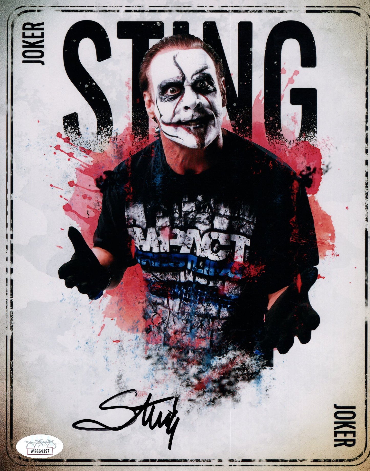 Sting (metallic 8x10) WCW WWE TNA NWO NWA photo signed auto autographed JSA