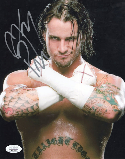 CM PUNK WWF WWE 8x10 photo signed auto autographed JSA COA