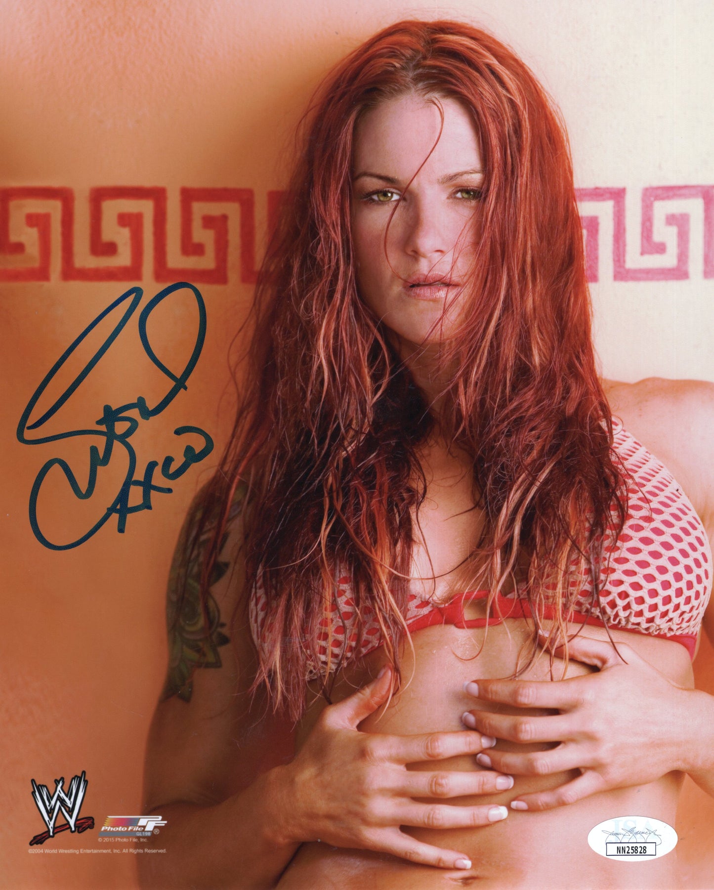 Lita original promo photofile signed auto autographed WWE