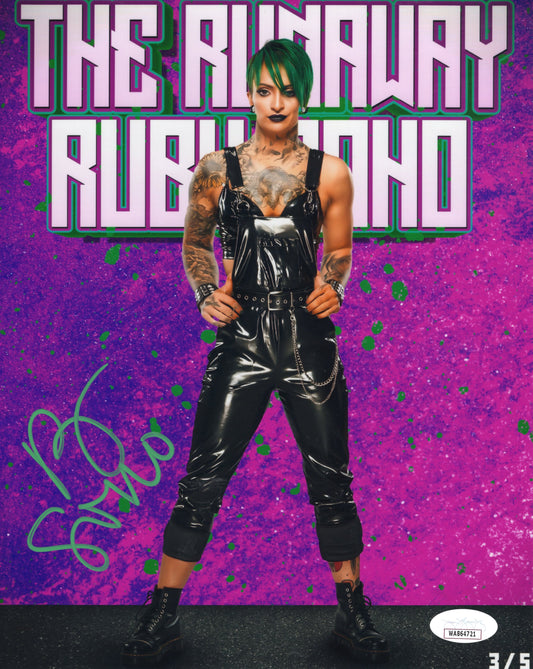 Ruby Soho Ruby Riott Funhouse metallic 8x10 JSA certed AEW photo signed autographed