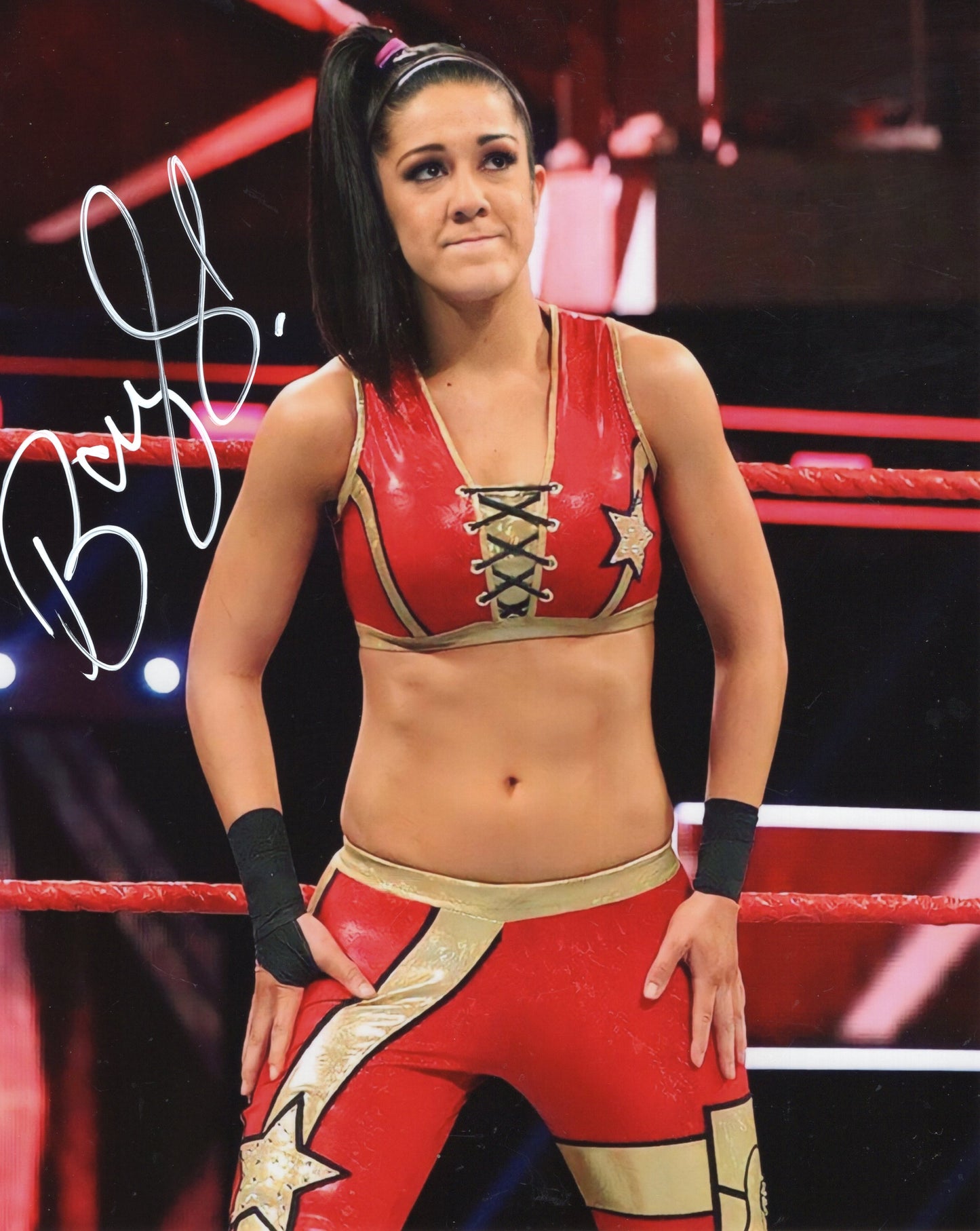 Bayley (metallic 8x10) FUNHOUSE WWE autographed signed