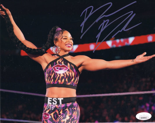 Bianca Belair (metallic 8x10) FUNHOUSE WWE autographed signed JSA COA