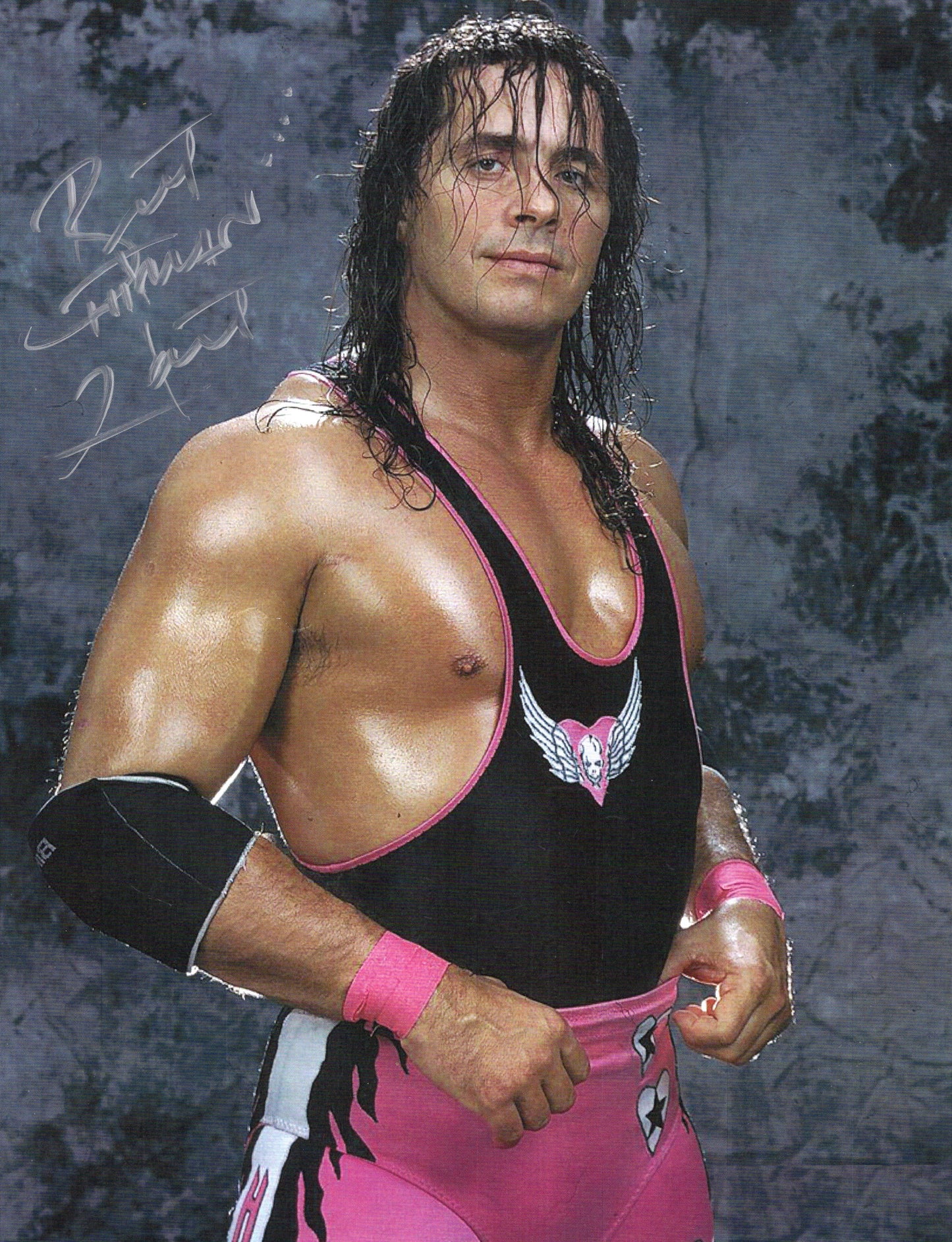 Bret Hart (8.5x11 WWF WCW photo signed auto