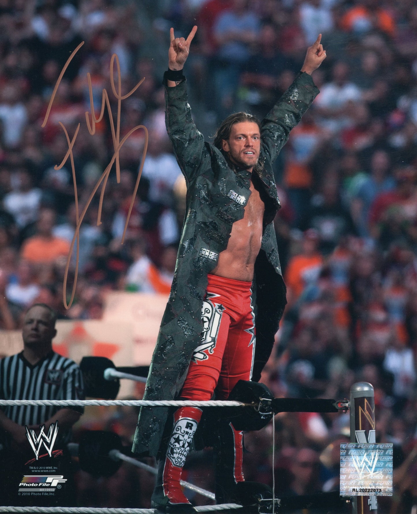 Edge original promo photofile 8x10 signed auto autographed WWE