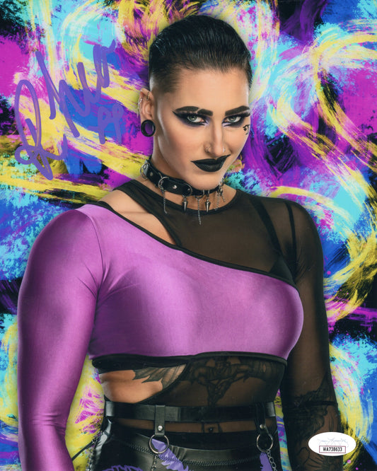 Rhea Ripley (8x10 metallic) jsa Funhouse MAMI photo signed auto autographed
