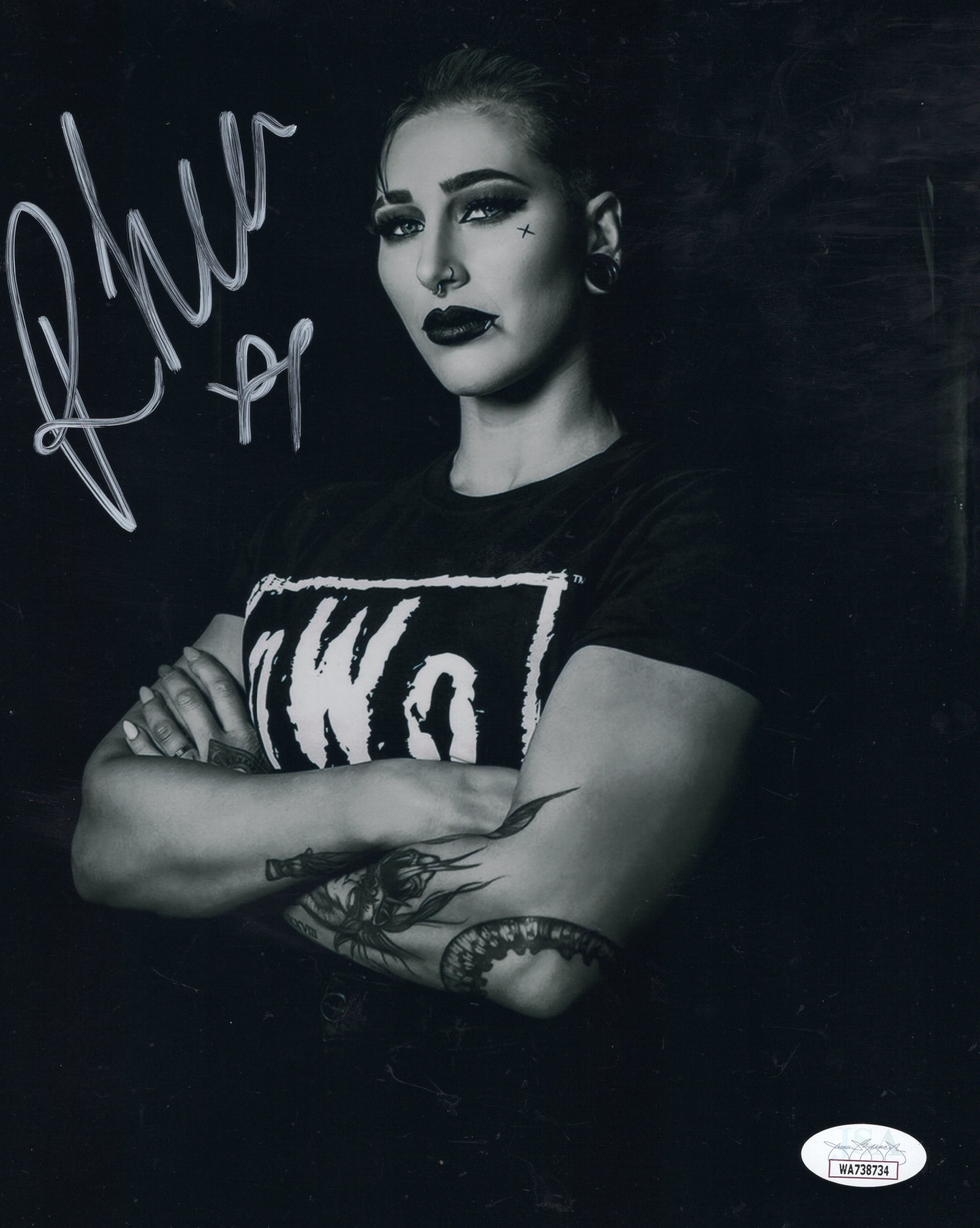 Signed Rhea Ripley Rhea Ripley (8x10 metallic) jsa Funhouse MAMI photo signed auto autogr ...