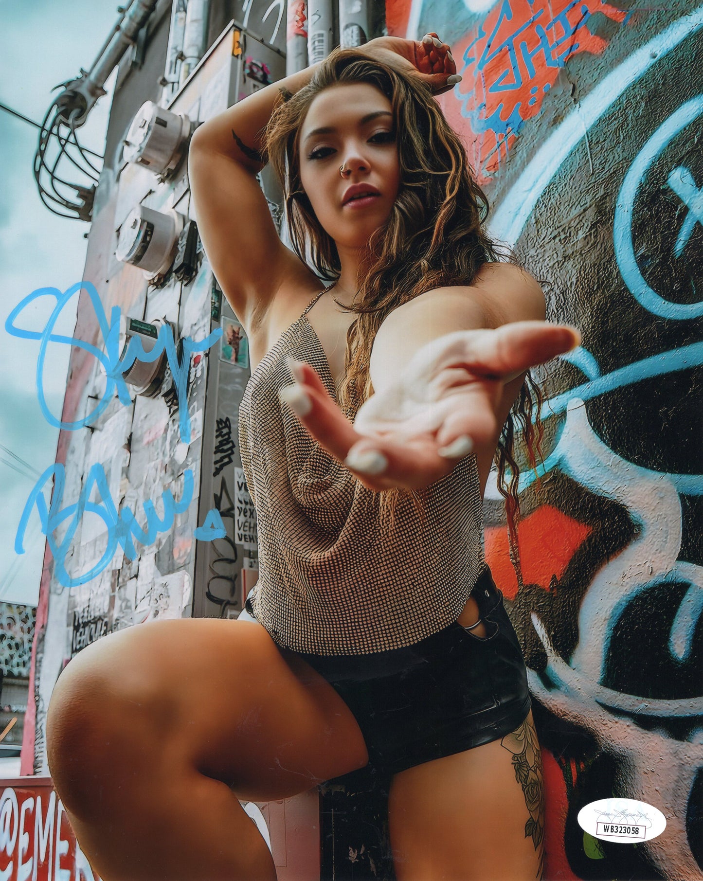 Skye Blue (Metallic 8x10) JSA COA AEW SEXY JSA photo signed auto autographed