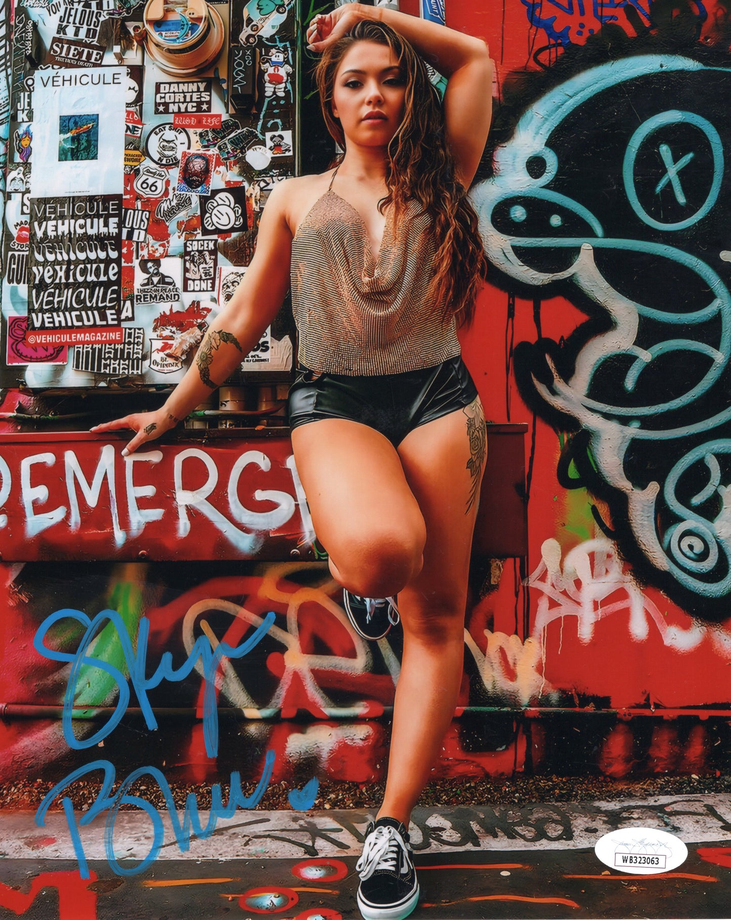 Skye Blue (Metallic 8x10) JSA COA AEW SEXY JSA photo signed auto autographed