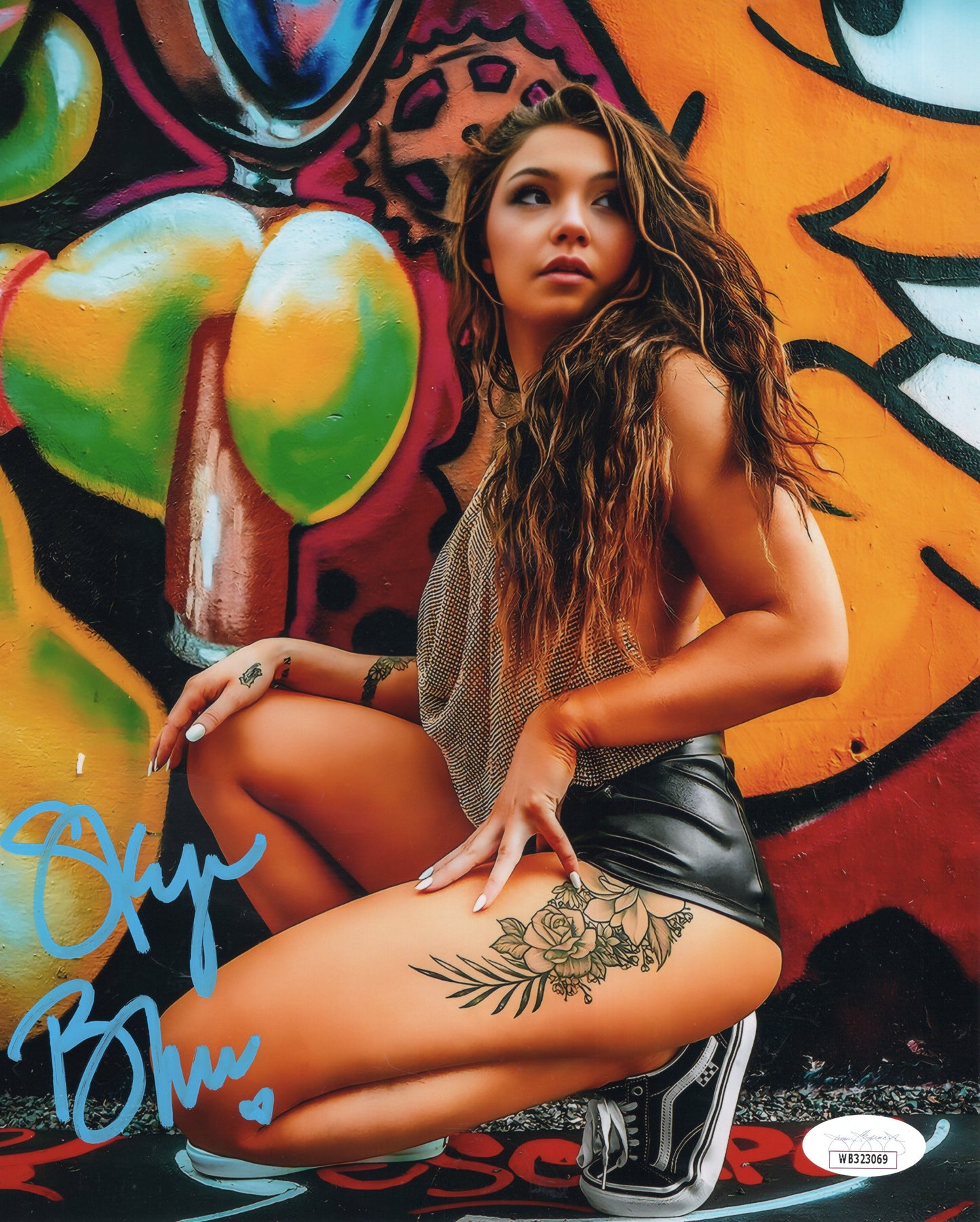 Skye Blue (Metallic 8x10) JSA COA AEW SEXY JSA photo signed auto autographed