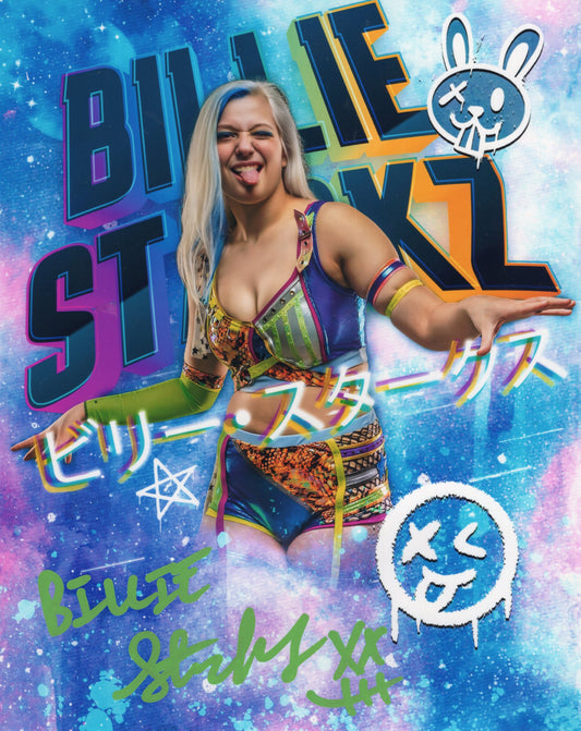 Billie Starkz  (metallic 8x10) AEW signed autographed photo