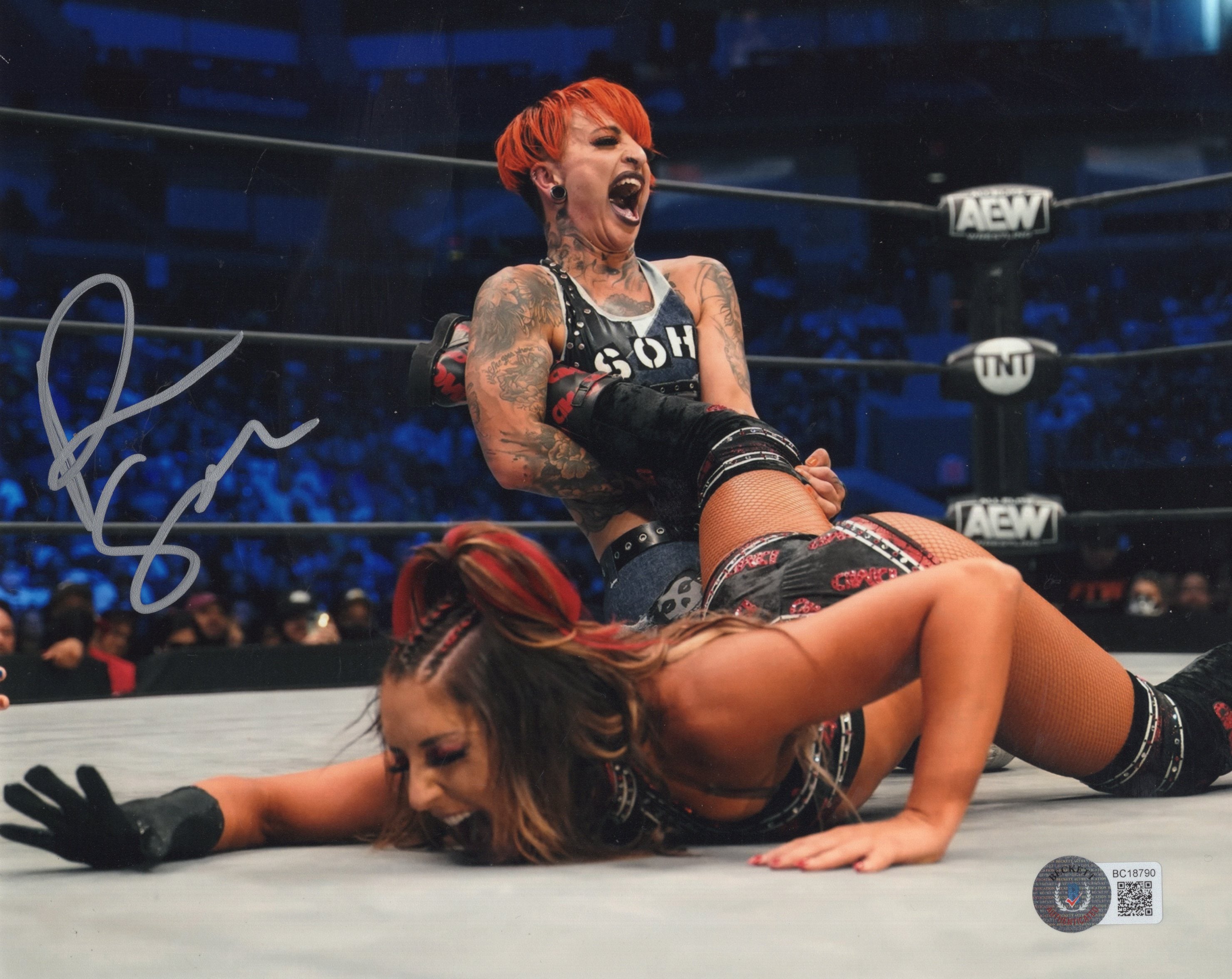 Autographed Photo Ruby Riott Ruby Soho BAS COA (8x10) photo AEW WWE auto autographed Ruby Riott ...