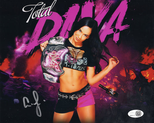 AJ Lee (metallic 8x10) Autograph signed Photo jsa WWE Sexy auto