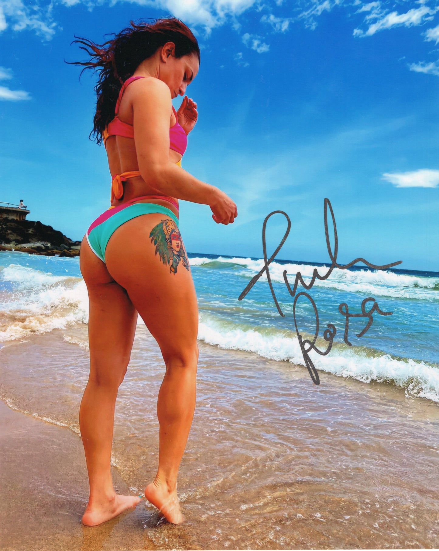 Thunder Rosa (metallic 8x10) AEW funhouse photo signed auto autographed