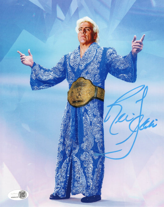 Ric Flair (8x10 metallic) jsa coa photo signed autographed WWE