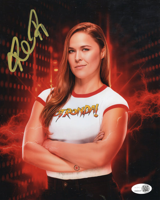 Ronda Rousey (8x10 metallic) jsa photo signed auto autographed WWE UFC