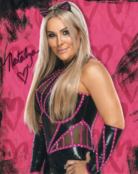 Nattie Neidhart Natalya (8x10) metallic photo signed auto autographed