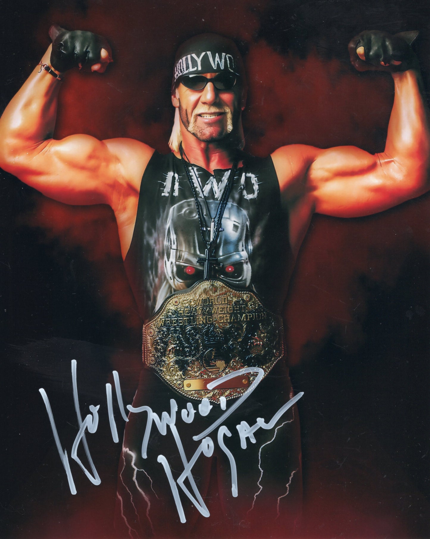 Hulk Hogan (metallic 8x10) photo Beach Shop COA TNA WWF WCW signed autographed