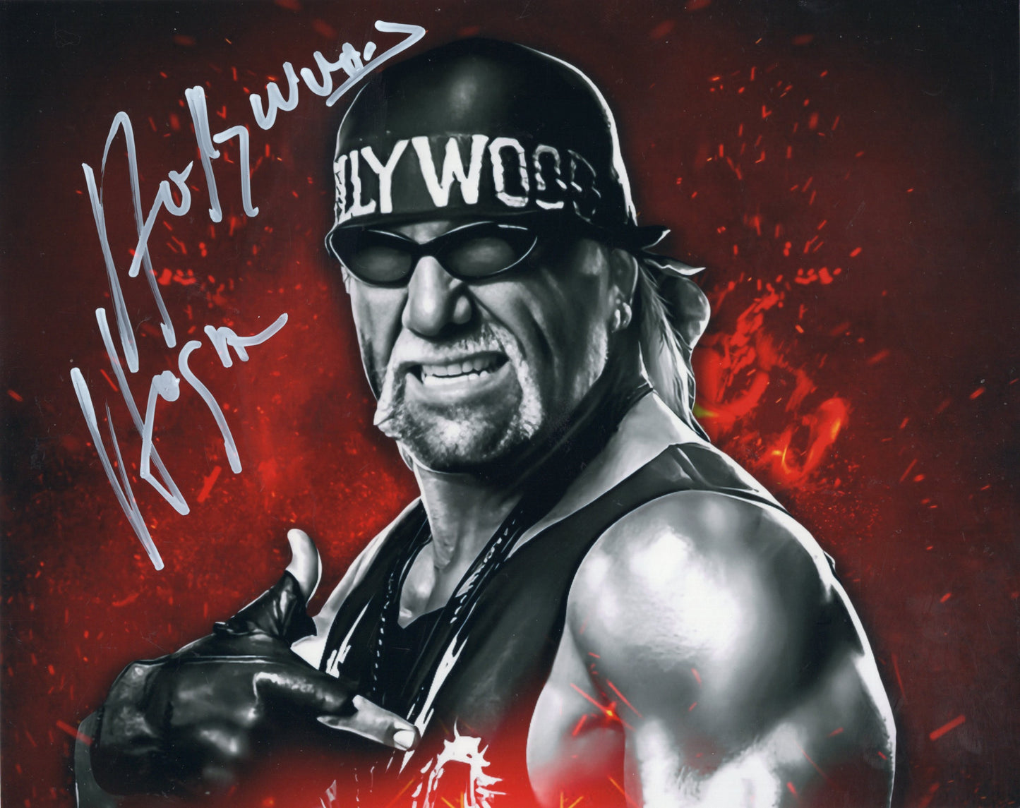 Hulk Hogan (metallic 8x10) photo Beach Shop COA TNA WWF WCW signed autographed