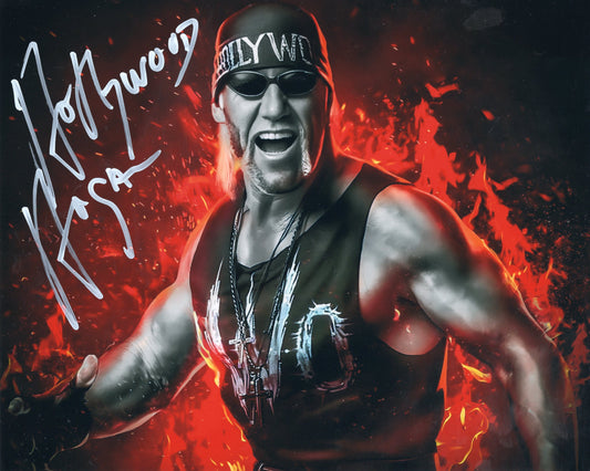 NSP Hulk Hogan (metallic 8x10) photo Beach Shop COA TNA WWF WCW signed autographed
