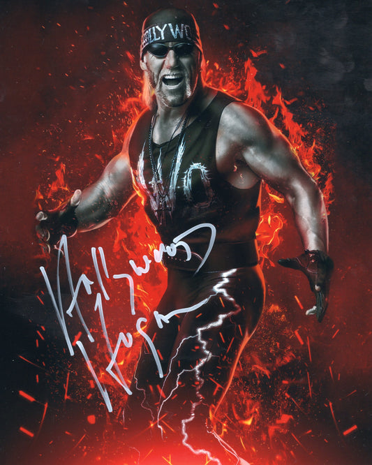 Hulk Hogan (metallic 8x10) photo Beach Shop COA TNA WWF WCW signed autographed