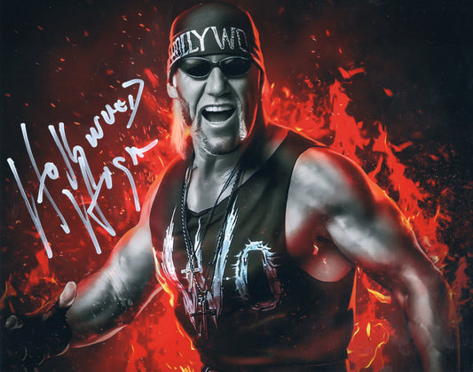 Hulk Hogan (metallic 8x10) photo Beach Shop COA TNA WWF WCW signed autographed