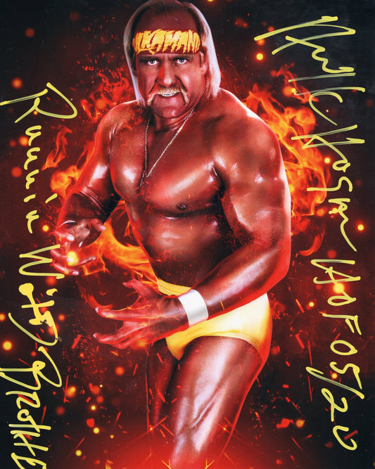 Hulk Hogan (metallic 8x10) photo Beach Shop COA TNA WWF WCW signed autographed