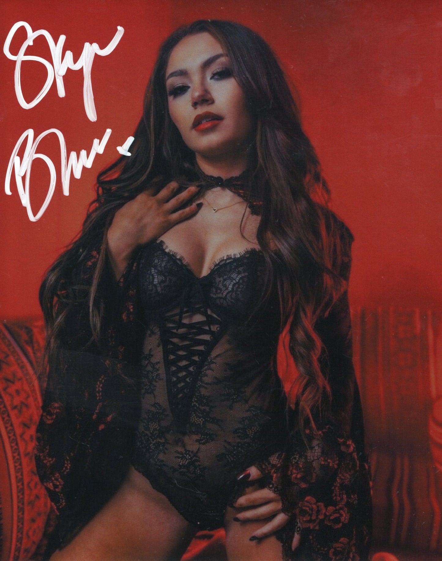 Skye Blue (Metallic 8x10) AEW SEXY photo signed auto autographed
