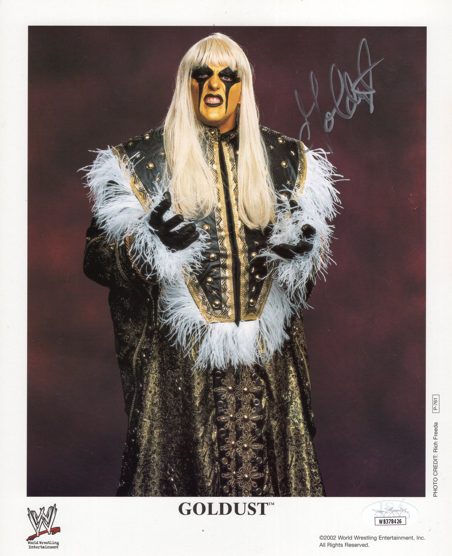 Goldust Dustin Rhodes JSA COA WWE AEW  signed autographed 8x10 photo