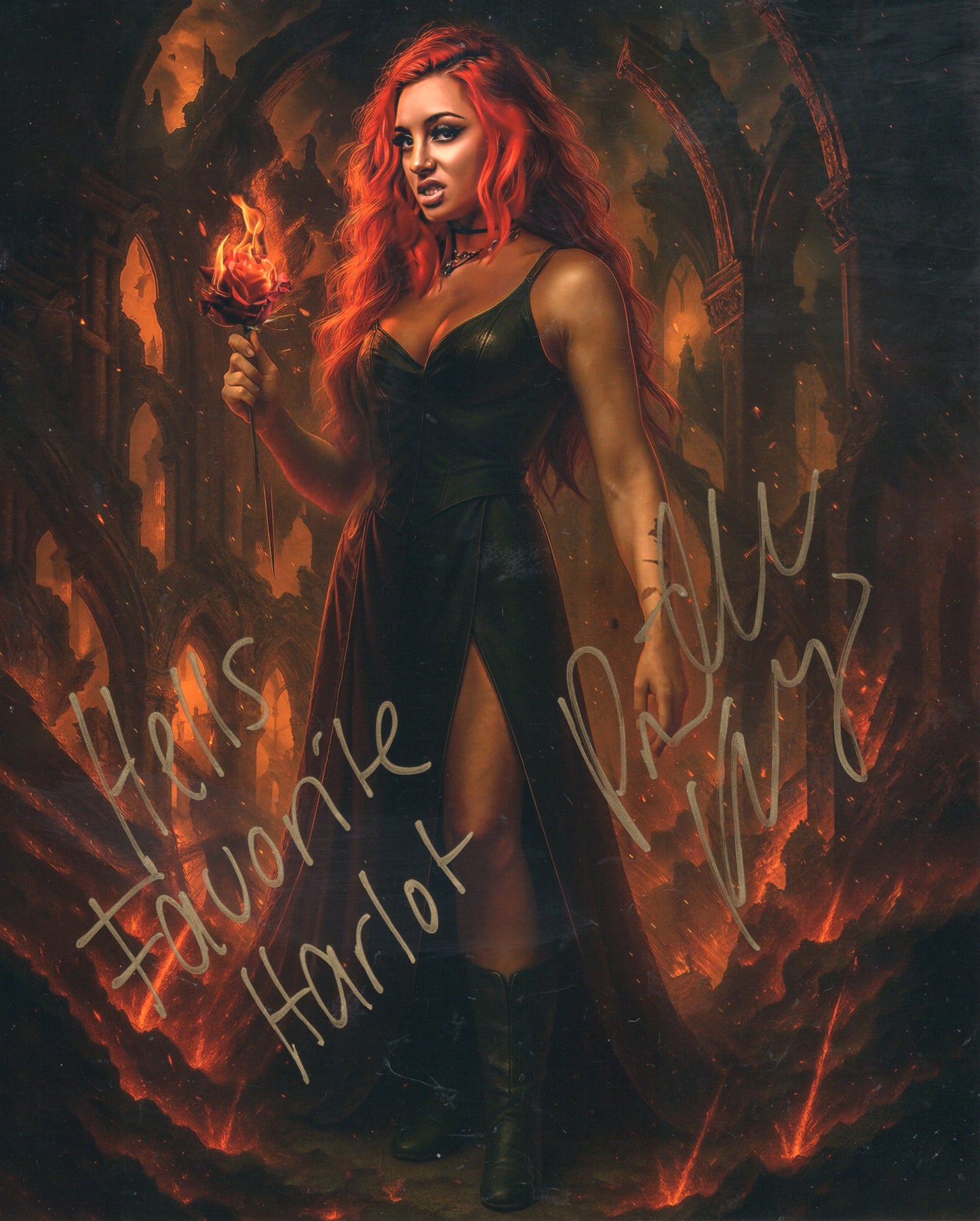 Gigi Dolin Priscila Kelly inscribed (8x10 metallic) JSA photo signed auto autographed WWE (Copy)