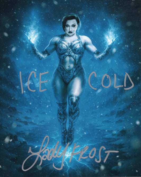 Lady Frost inscribed (metallic 8x10) AEW photo signed autographed