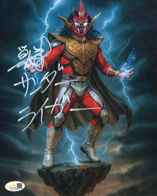 Jushin Liger (metallic 8x10) AEW photo signed auto autographed NJPW JSA COA