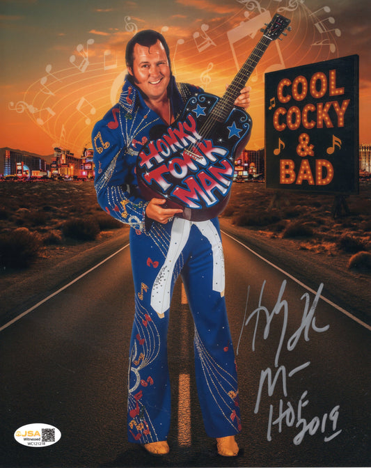 Honky Tonk Man (8x10 metallic photo) JSA COA WWF autographed inscription