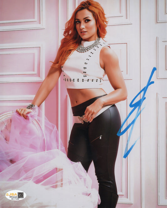 Becky Lynch (metallic 8x10) FUNHOUSE photo signed auto autographed JSA WITNESSED COA
