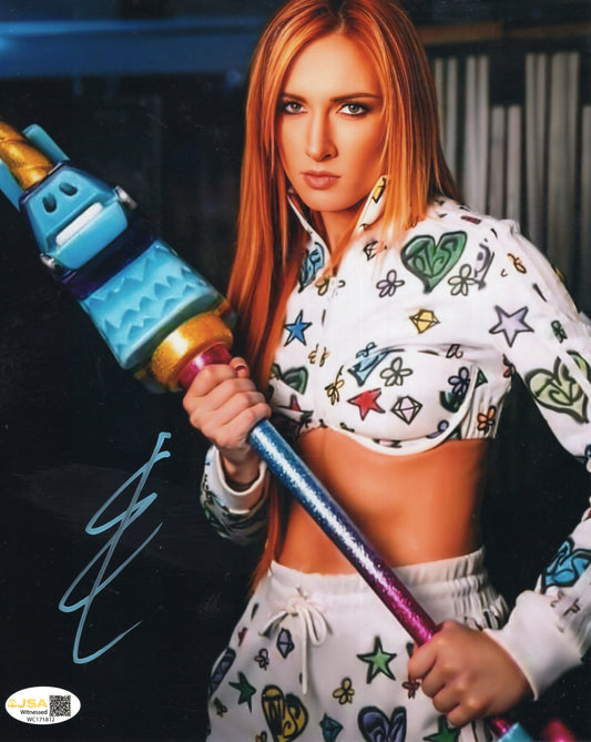 Becky Lynch (metallic 8x10) FUNHOUSE photo signed auto autographed JSA WITNESS COA