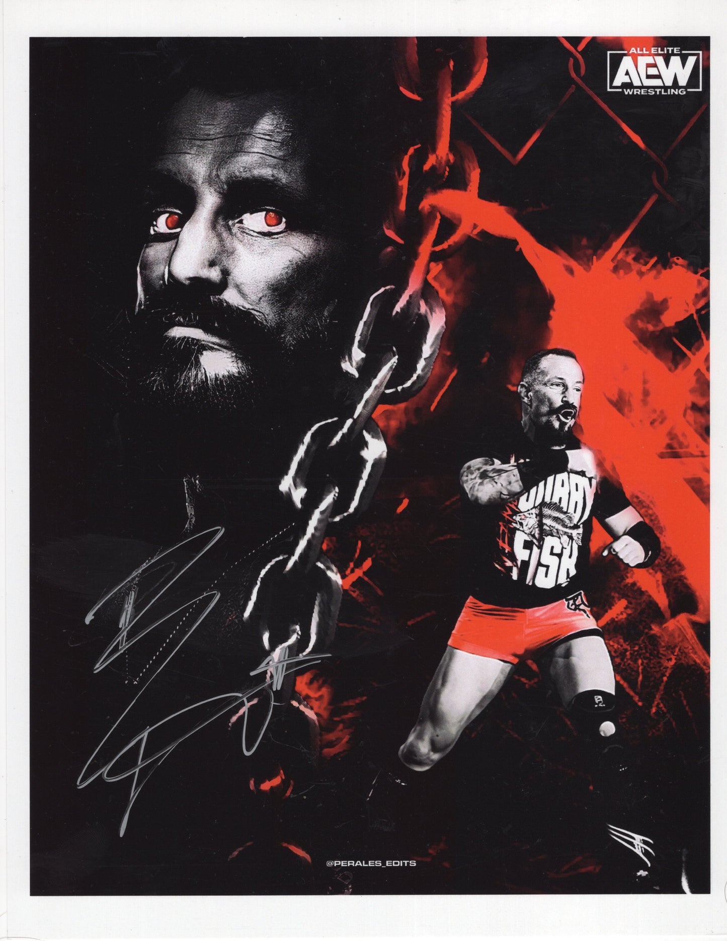 Bobby Fish 8.5x11 photo signed auto autographed AEW 2